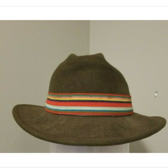 Vtg Sima International 100% Wool Fedora Hat w/ Leather/ fabric Trim Sz S (7.25") - Picture 4 of 11